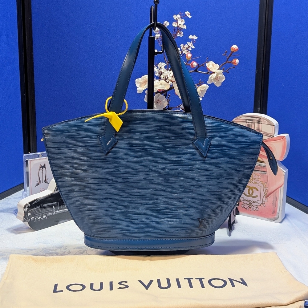 Louis Vuitton Blue Epi St. Jaques PM Leather Tote Bag 🔥
